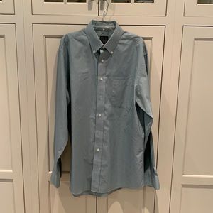 Green plaid Jos. A. Banks collared shirt